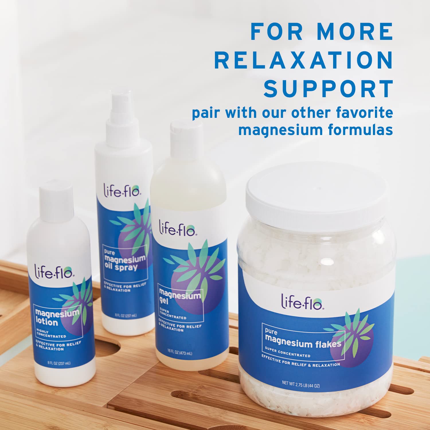 Life-Flo Gel Magnésium Chlorure Zechstein, aide potentielle pour crampes et récupération.