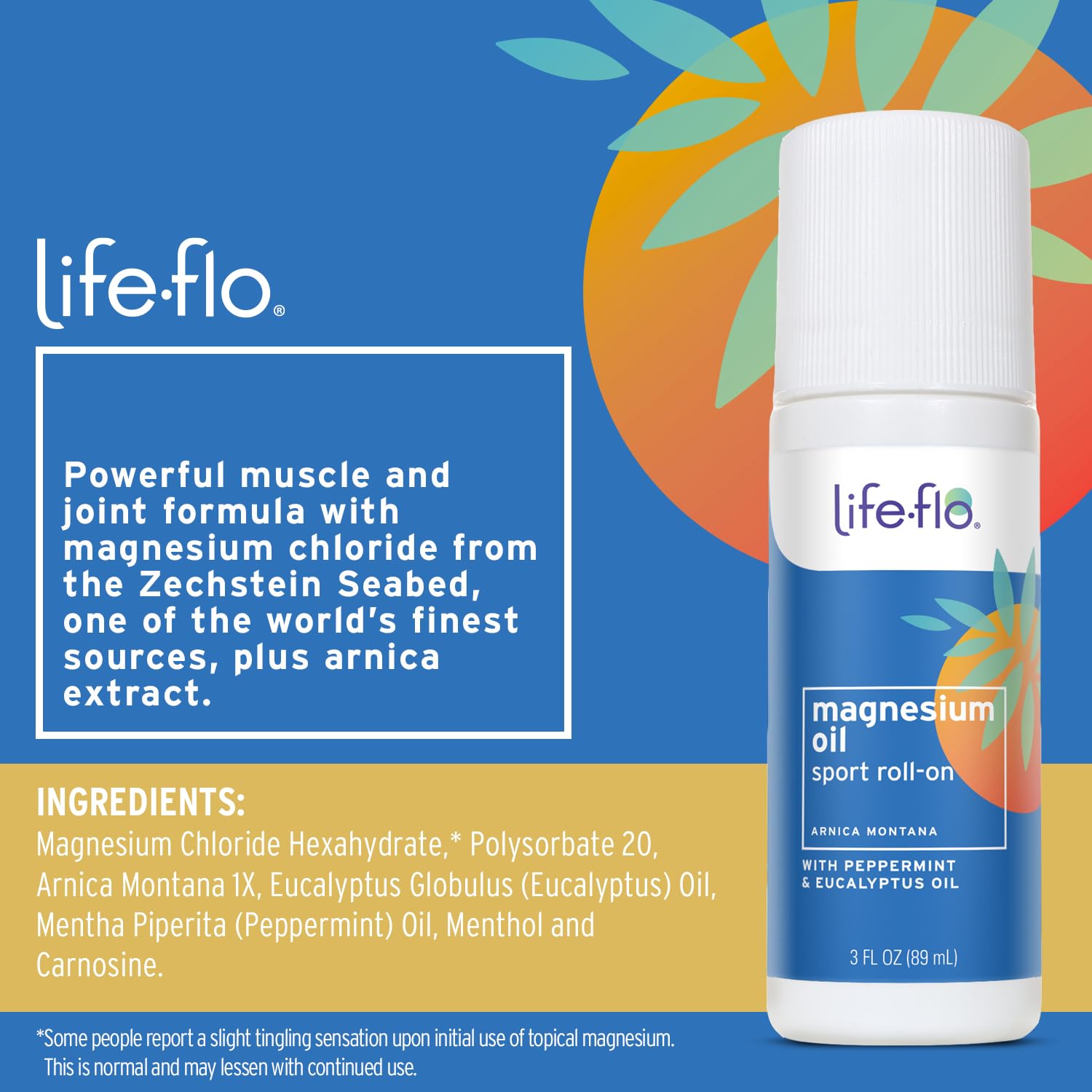 Life-FLO Magnesium Oil Sport Roll-On – application roulante facile pour vos séances.