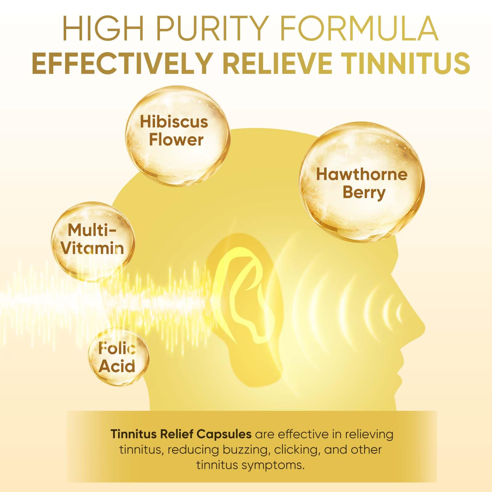 Life Nutrition Tinnitus Relief: Concentration améliorée lors de tâches exigeantes grâce au soutien auditif.