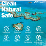 Life-Space Ingredients Naturels — Vegetarien, sans OGM, lactose, gluten ni colorants.