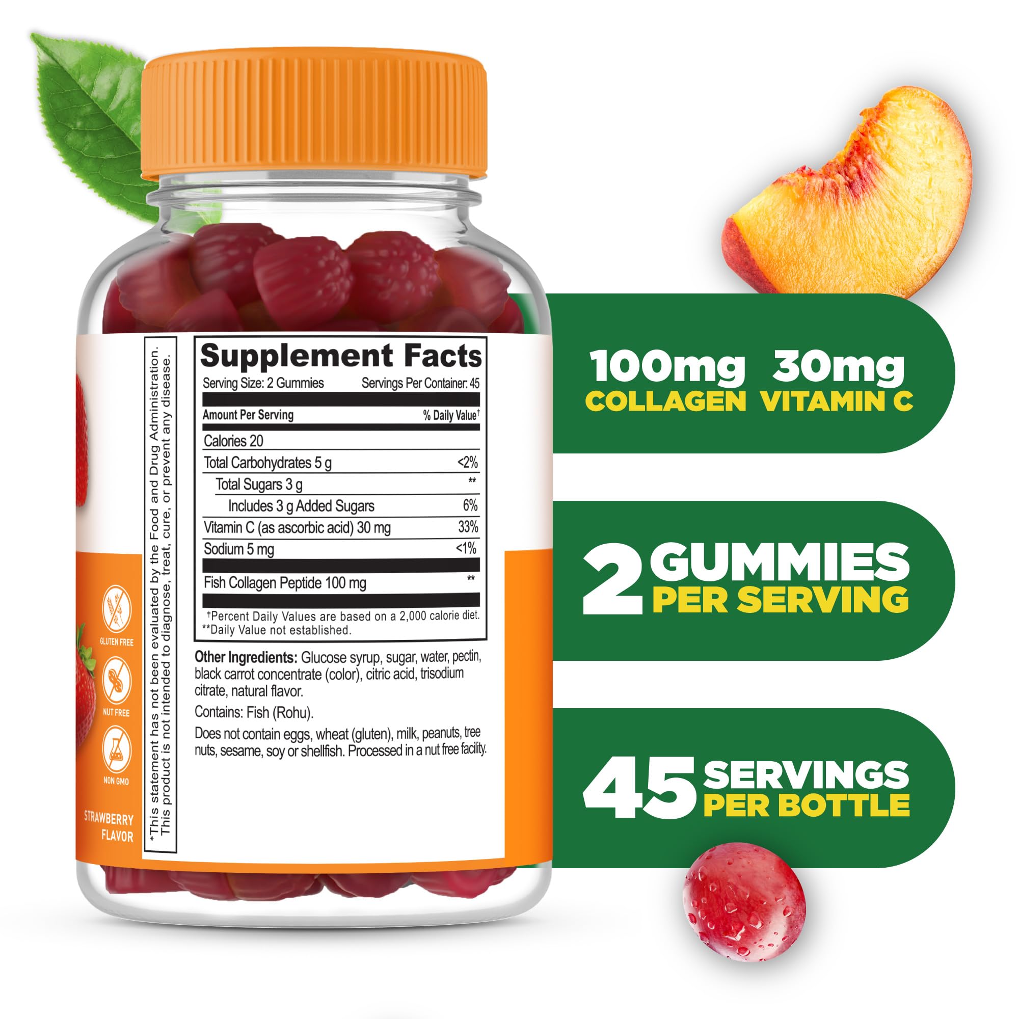 Lifeable gommes saveur fraise, texture agréable et facile à mâcher au quotidien.
