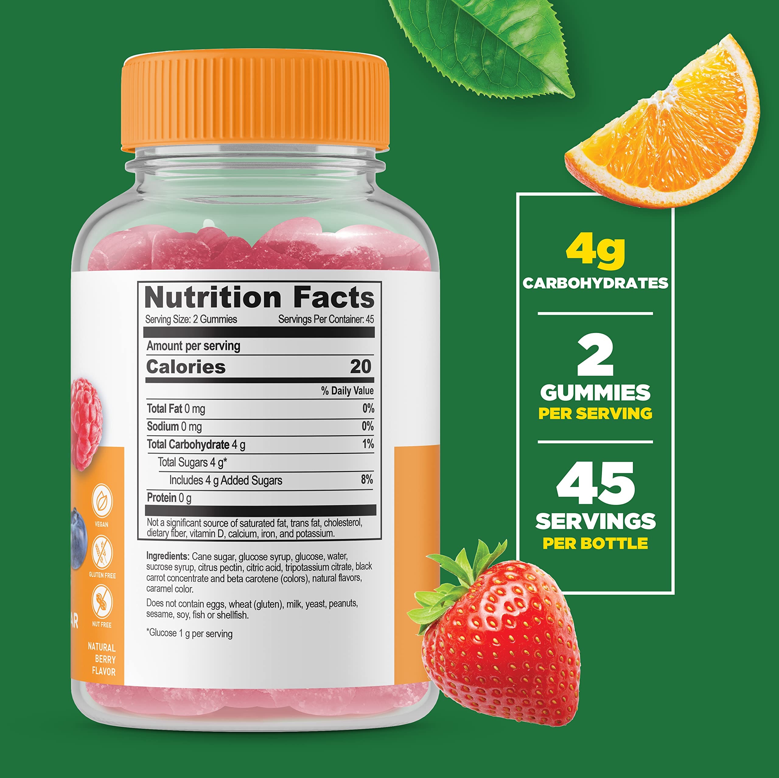 Lifeable Gommes au Glucose, gommes saveur fruits, agréable à mâcher.