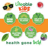 Gommes orange Lifeable Vita C pour Enfants avec arôme naturel agréable.