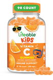 Gommes Vitamine C Lifeable pour Enfants, boîte orange, goût agréable et format pratique.