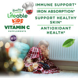 Portion de Lifeable Vitamine C pour Enfants, flacon de 90 gommes et 45 portions.
