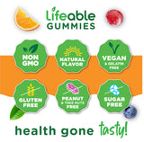 Lifeable magnésium citrate gummies végan sans OGM et sans noix