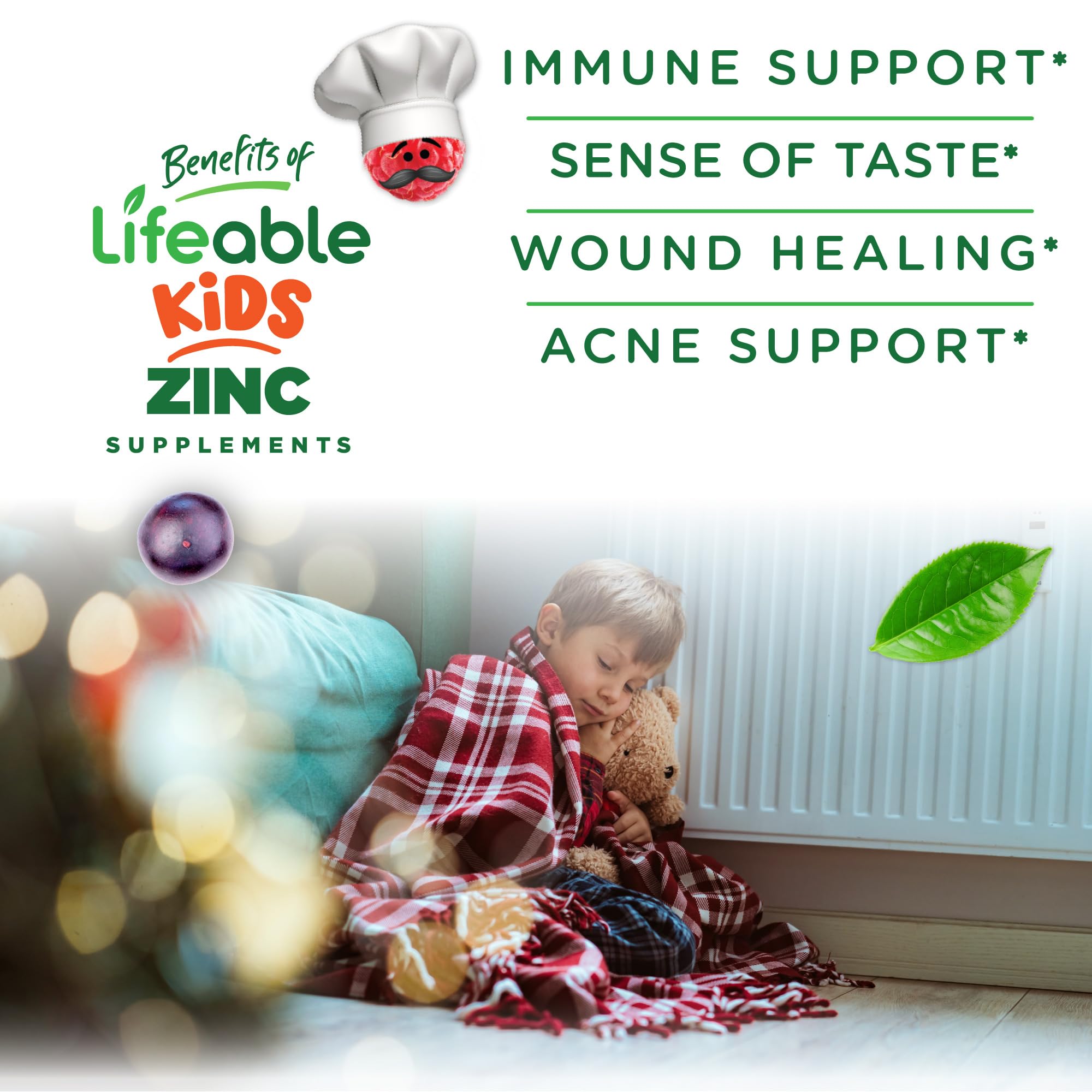 Gommes Lifeable Zinc : texture agréable et routine facile pour l'enfant.