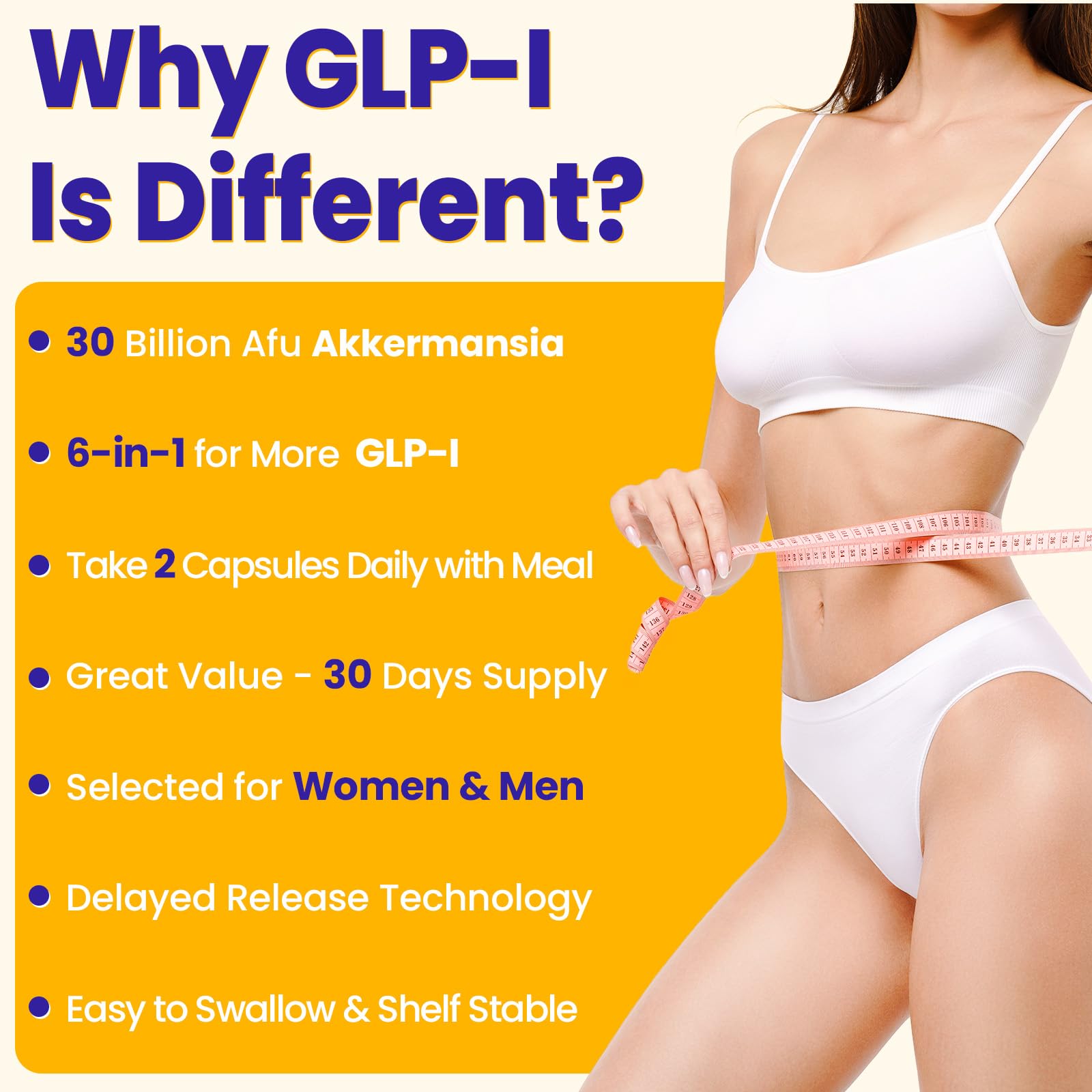 Gélules Lifeatlas GLP-l Probiotic prêtes à être consommées rapidement.