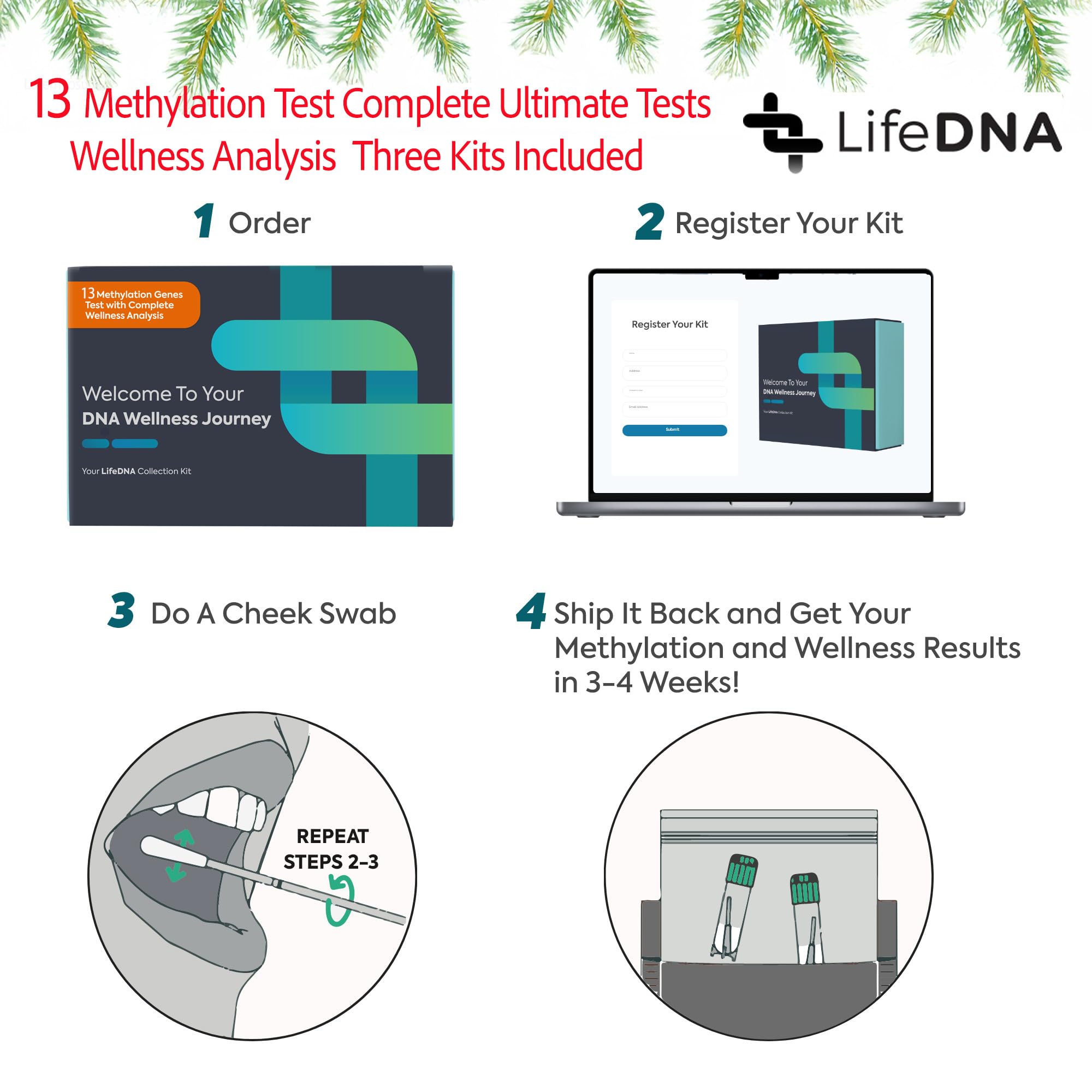 Kit familial LifeDNA 3-pack pratique pour tester toute la famille