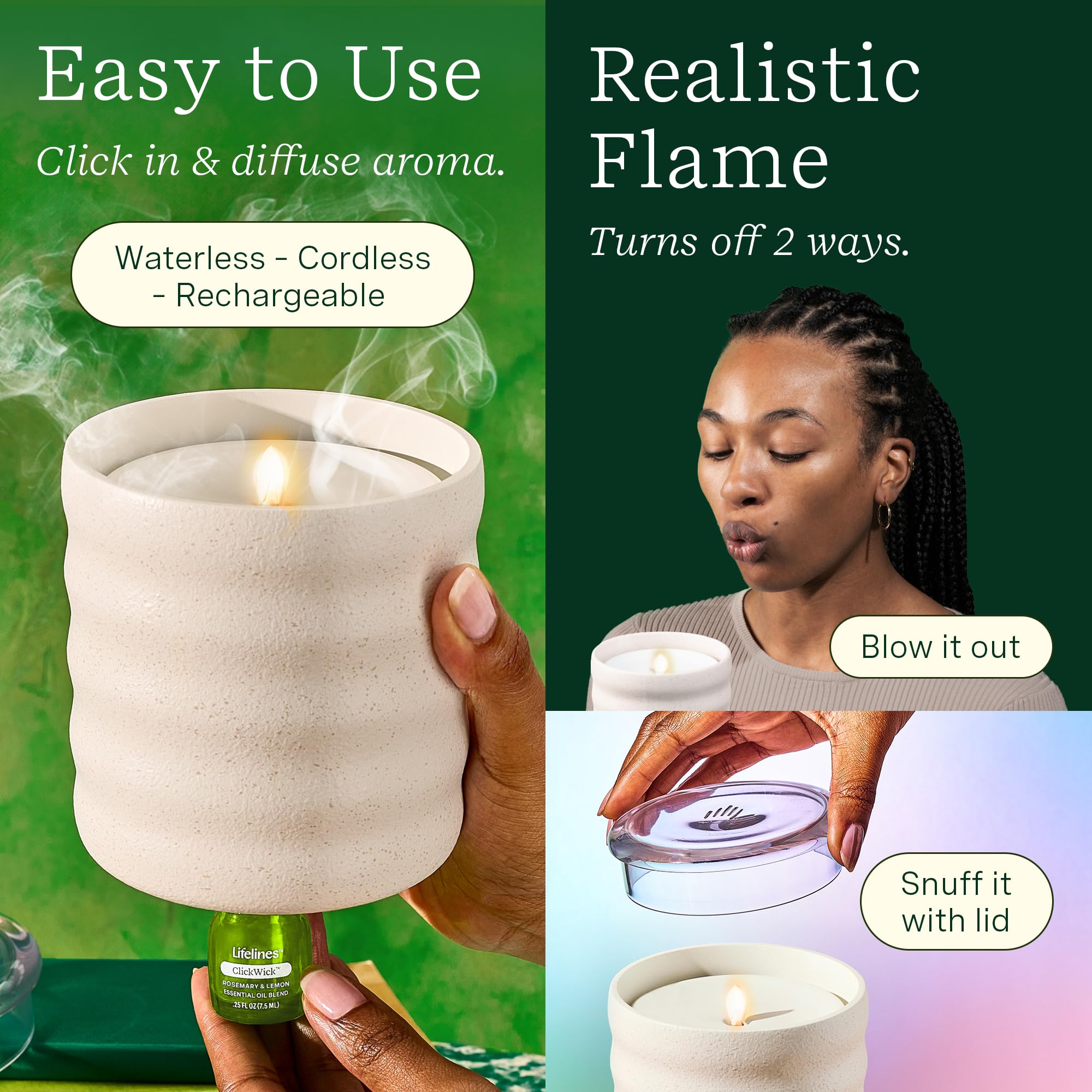 Lifelines flamme réaliste clignotante pour une atmosphère cosy sans flamme.