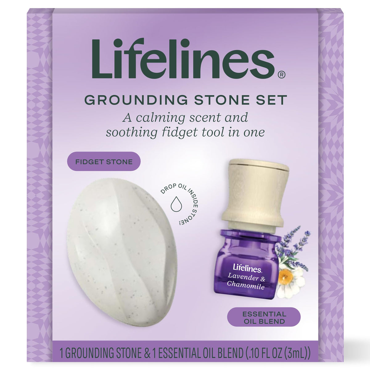 Lifelines pierre-enracinement parfumée, outil sensoriel pour calmer l’esprit en déplacement.