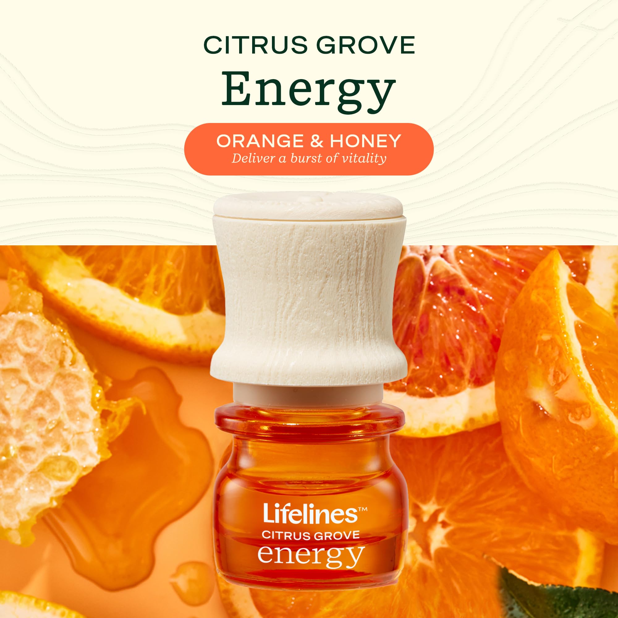 Lifelines Waves diffuseur Citrus Grove pour diffusion parfumée et rafraîchissante.