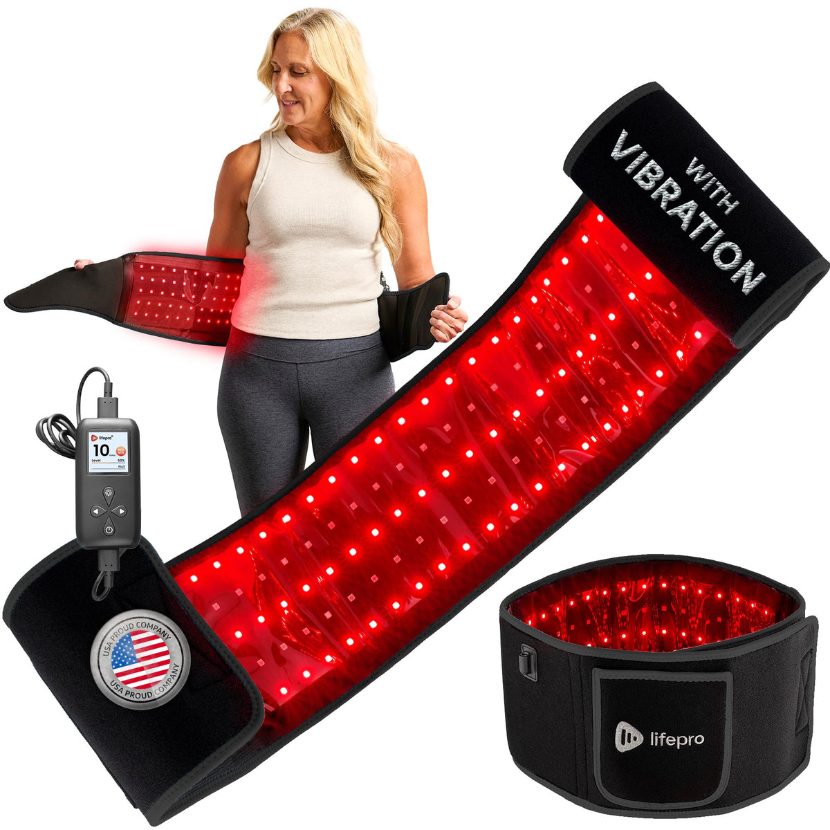 LifePro ceinture-lumiere-rouge-660nm pour relaxation ciblée après l'effort.