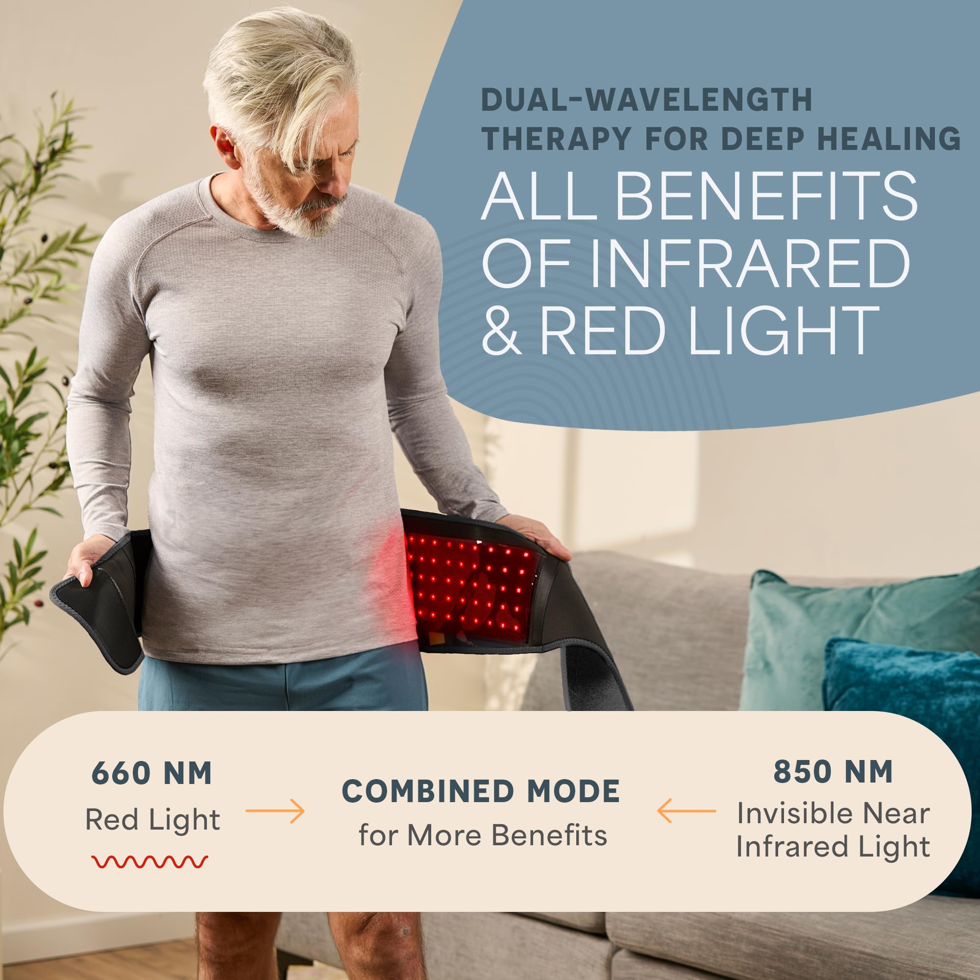 LifePro Ceinture Therapie Lumiere Rouge: connexion USB pour recharge facile.
