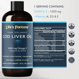 Life's Fortune huile de foie de morue au citron avec doseur intégré pour doser facilement