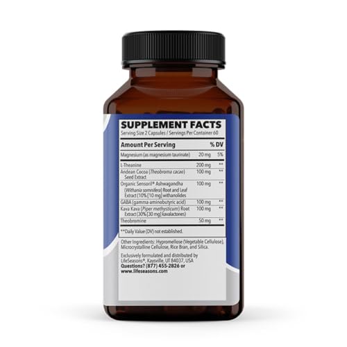LifeSeasons Anxie-T: capsules-jour faciles à prendre pour une détente rapide.