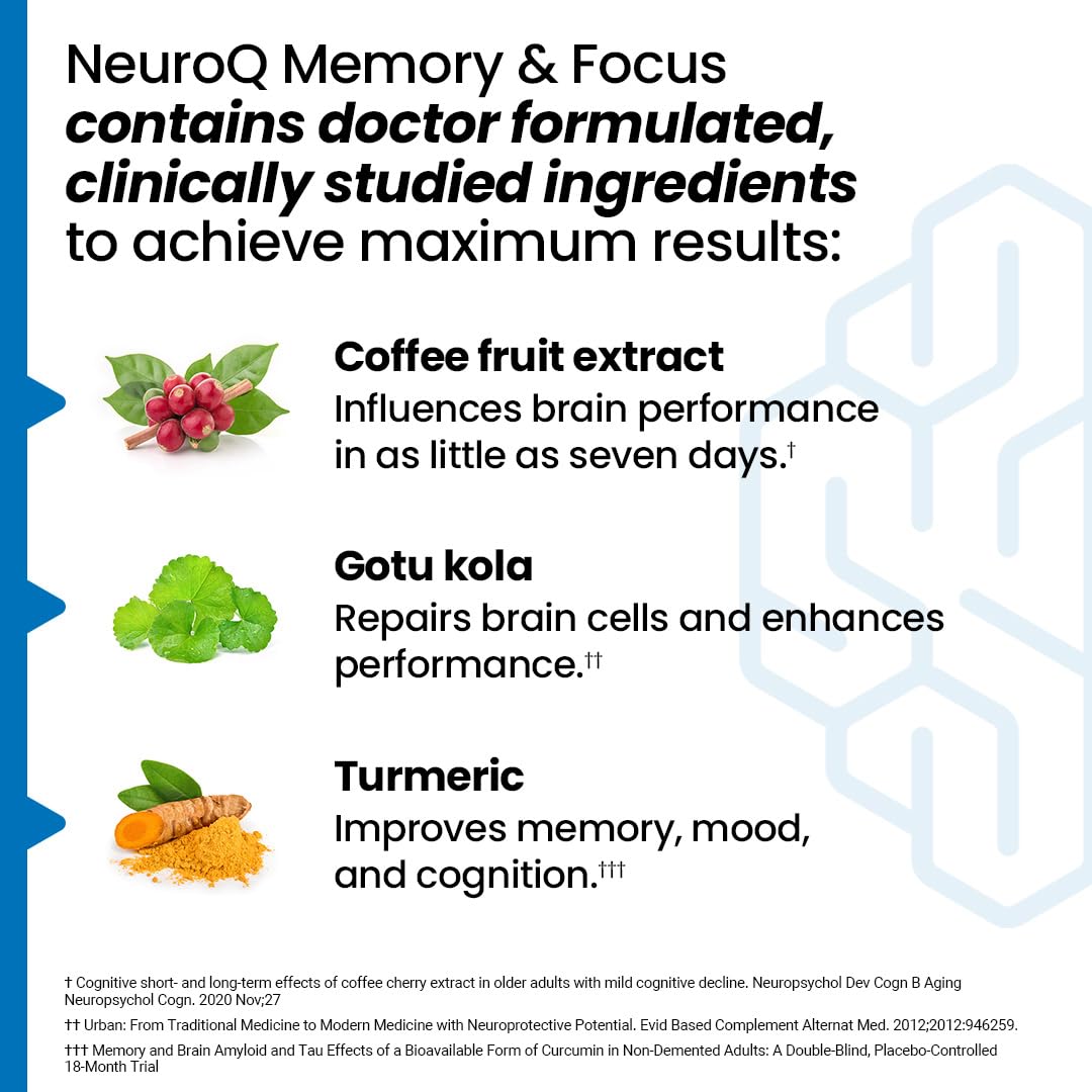 LifeSeasons NeuroQ gotu-kola – Formulation naturelle soutenant concentration et mémoire.