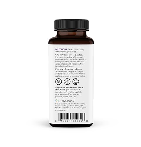 LifeSeasons NeuroQ – tablettes prise quotidienne pour concentration et bien-être.