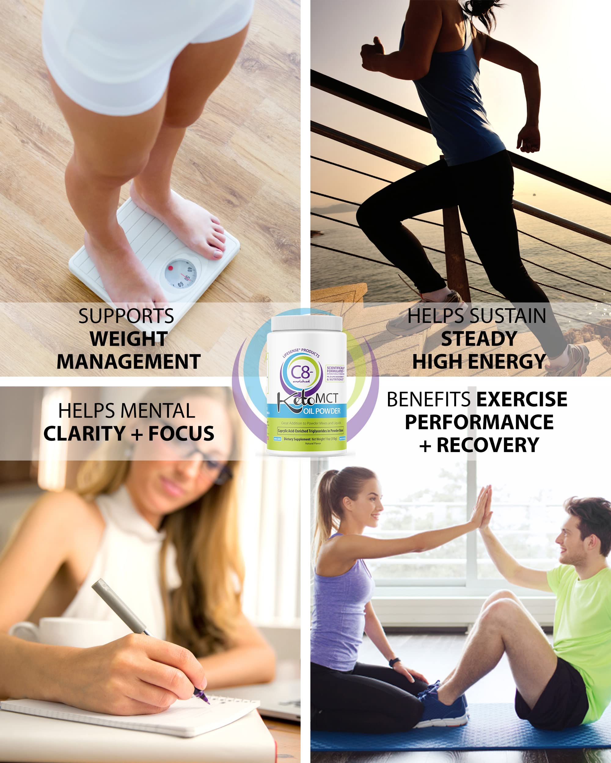 LifeSense C8 Poudre MCT Naturelle se dissolvant dans le café pour une texture veloutée