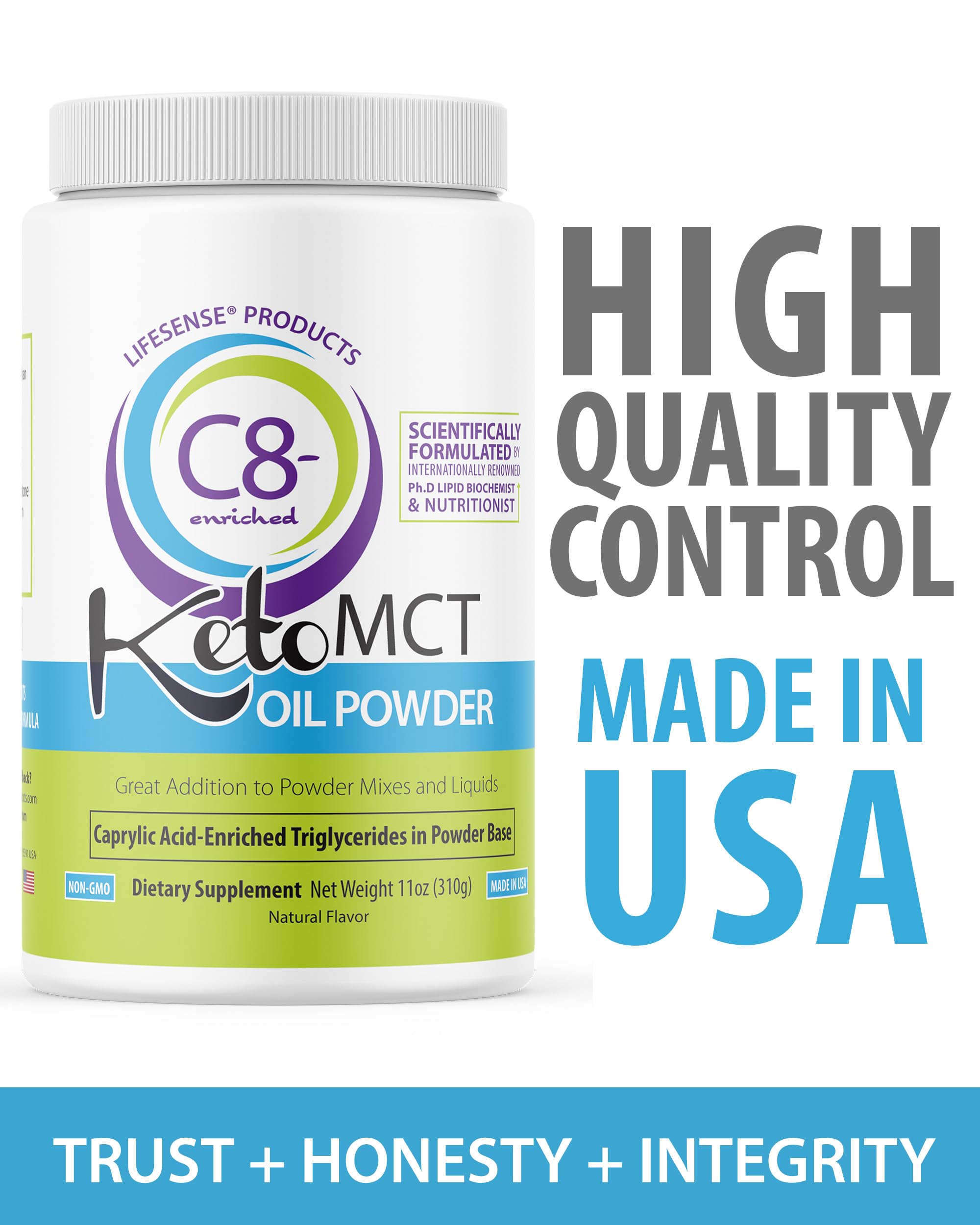 LifeSense C8 Poudre MCT Naturelle en sachet voyage, pratique pour déplacements