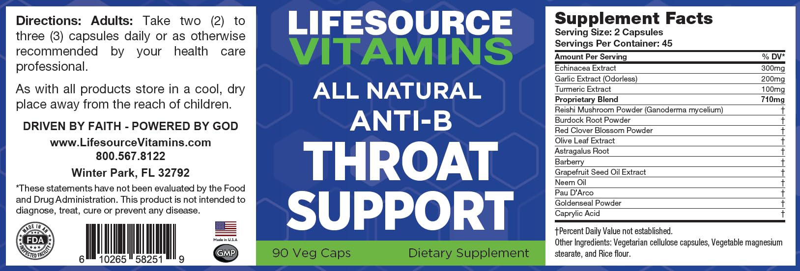 LifeSourceVitamins etiquette-formulation-proprietaire présente une étiquette claire et une formule exclusive.