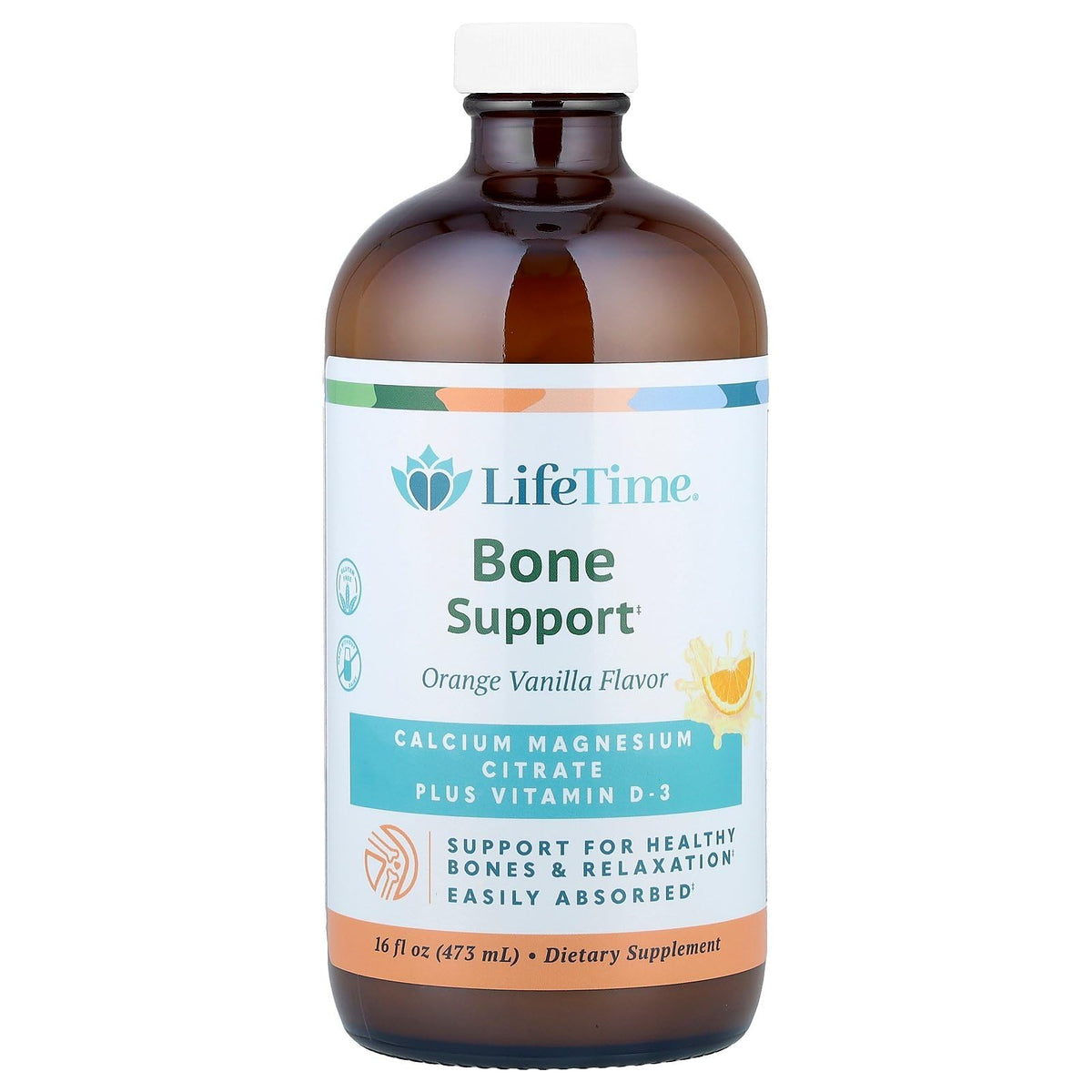 LifeTime Calcium Magnesium Orange Vanille : bouteille prête à soutenir os et muscles