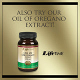 Gouttes LIFETIME 60 ml, associe origan bio et feuilles d'olive pour soutien naturel.