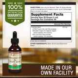 Gouttes LIFETIME en bouteille, origan bio et feuilles d'olive pour usage pratique.