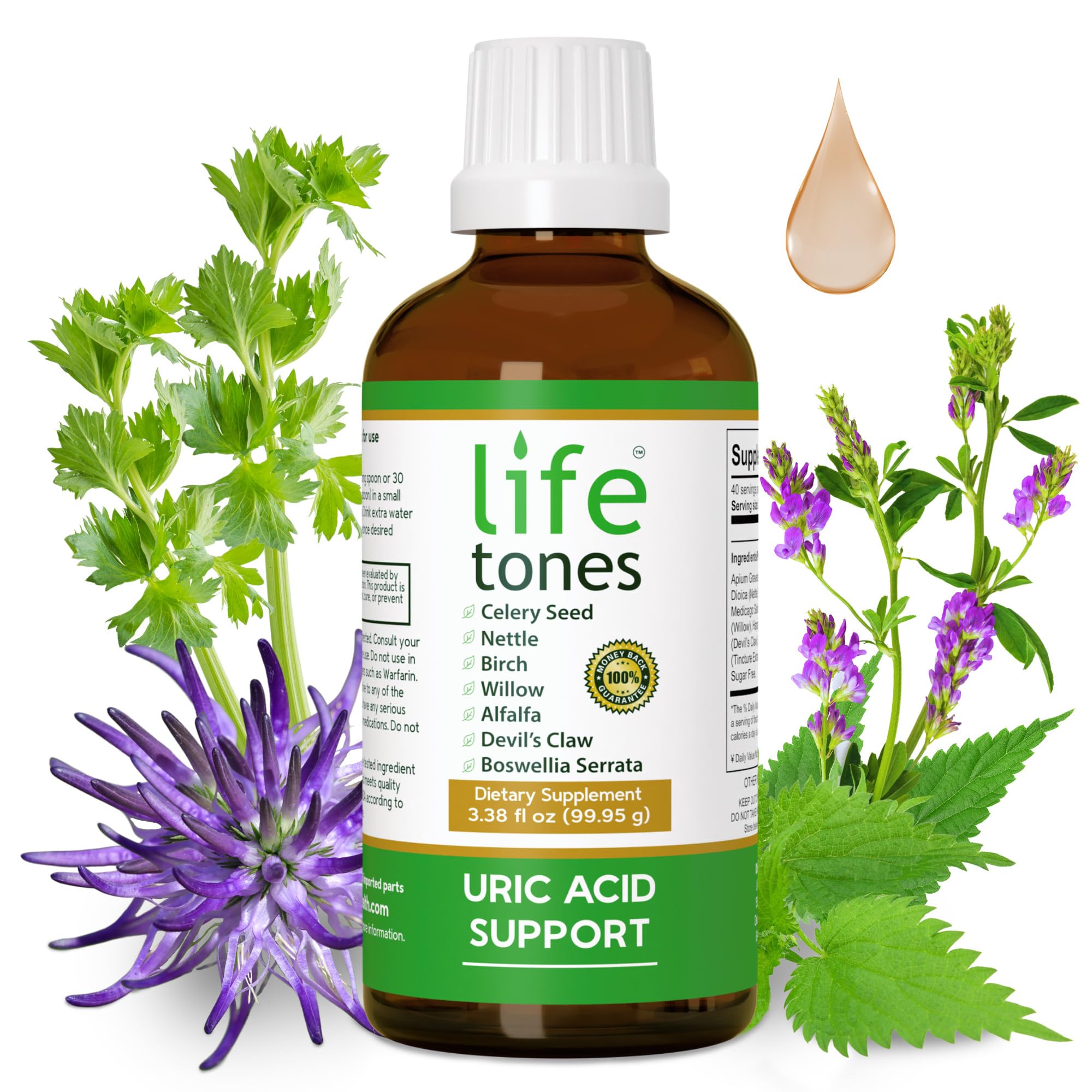 Life Tones detox-herbal, plantes utilisées, extrait efficace pour un soutien naturel.