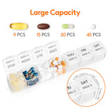 Lifewit grandes compartiments pilules poissons: capacité suffisante pour oméga et compléments.