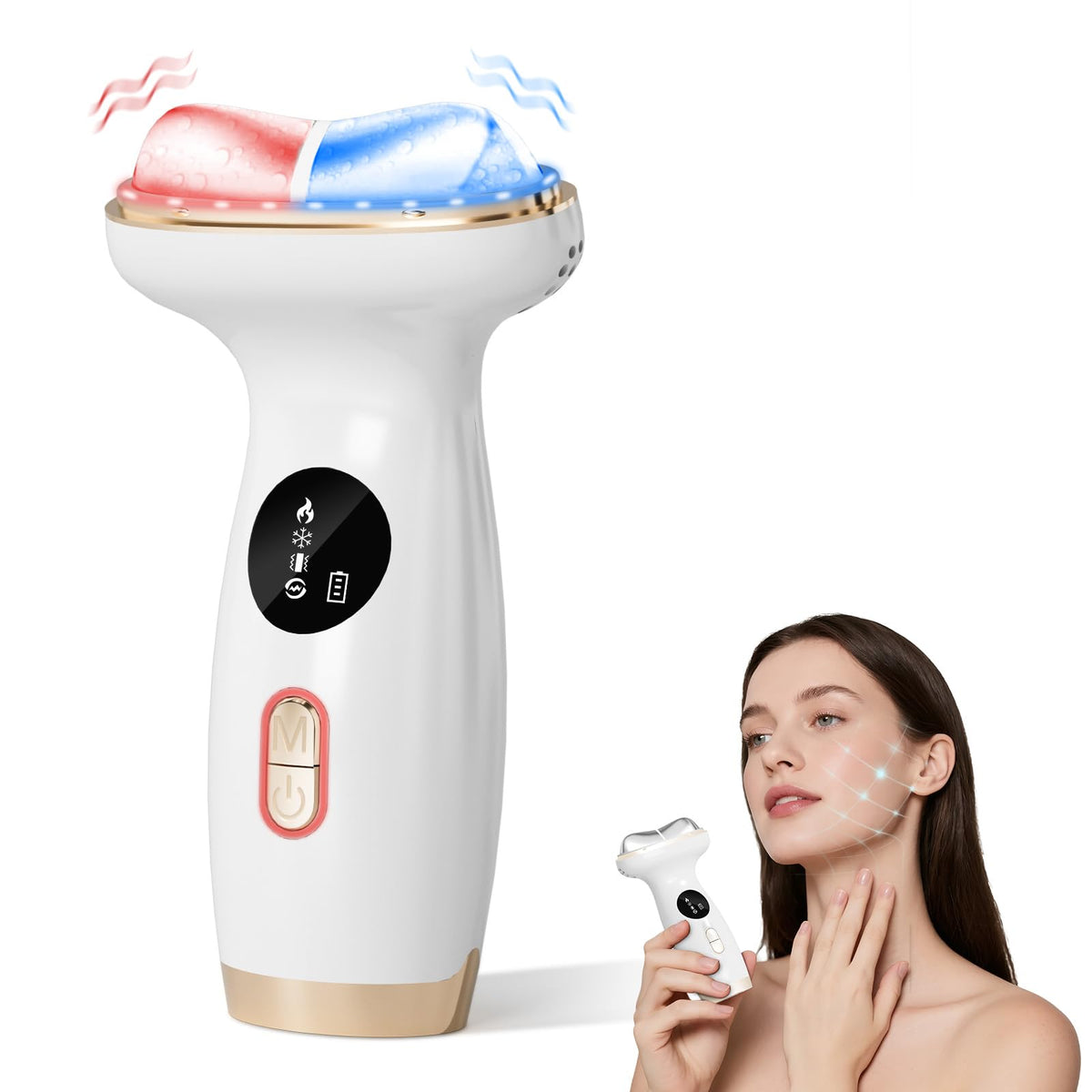 Masseur Lifiora avec lumière rouge pour le visage, édition précise et relaxante.