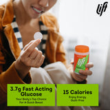 Lift Glucose tablettes orange – 15 calories par comprimé pour une recharge discrète.
