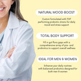 Lifted Naturals Probiotiques – sans D-lactate et sans histamine pour un usage serein.