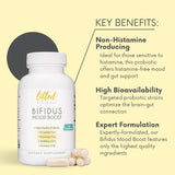 Lifted Naturals Probiotiques – souches Bifidus adaptées à l'humeur et à la digestion.