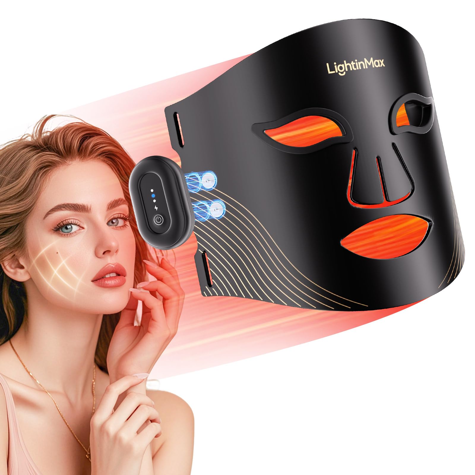 LightinMax masque-lumiere-rouge-visage: séance à domicile avec lumière rouge douce
