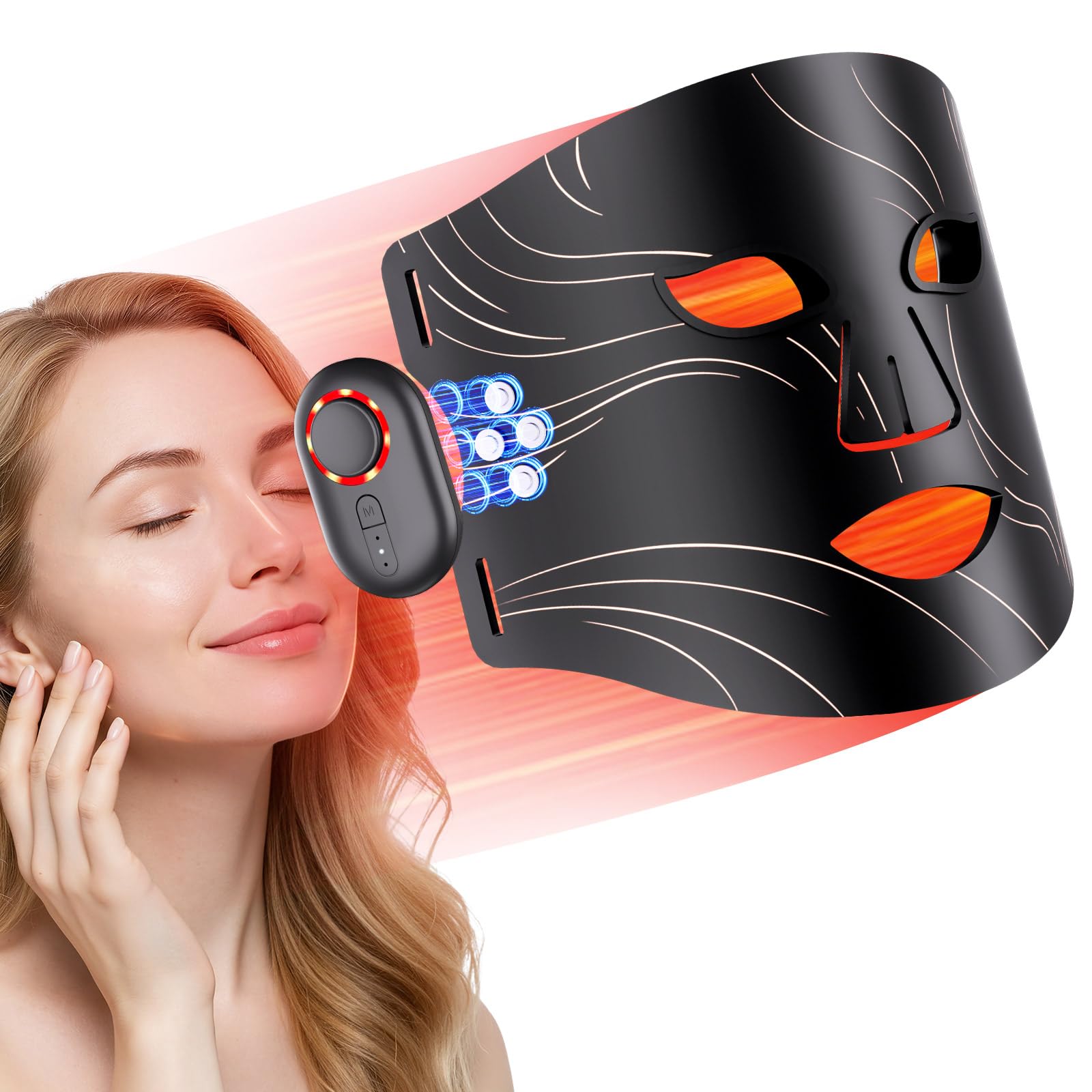 LightinMax masque thérapie lumière rouge prêt à l’emploi pour peau lumineuse à domicile.