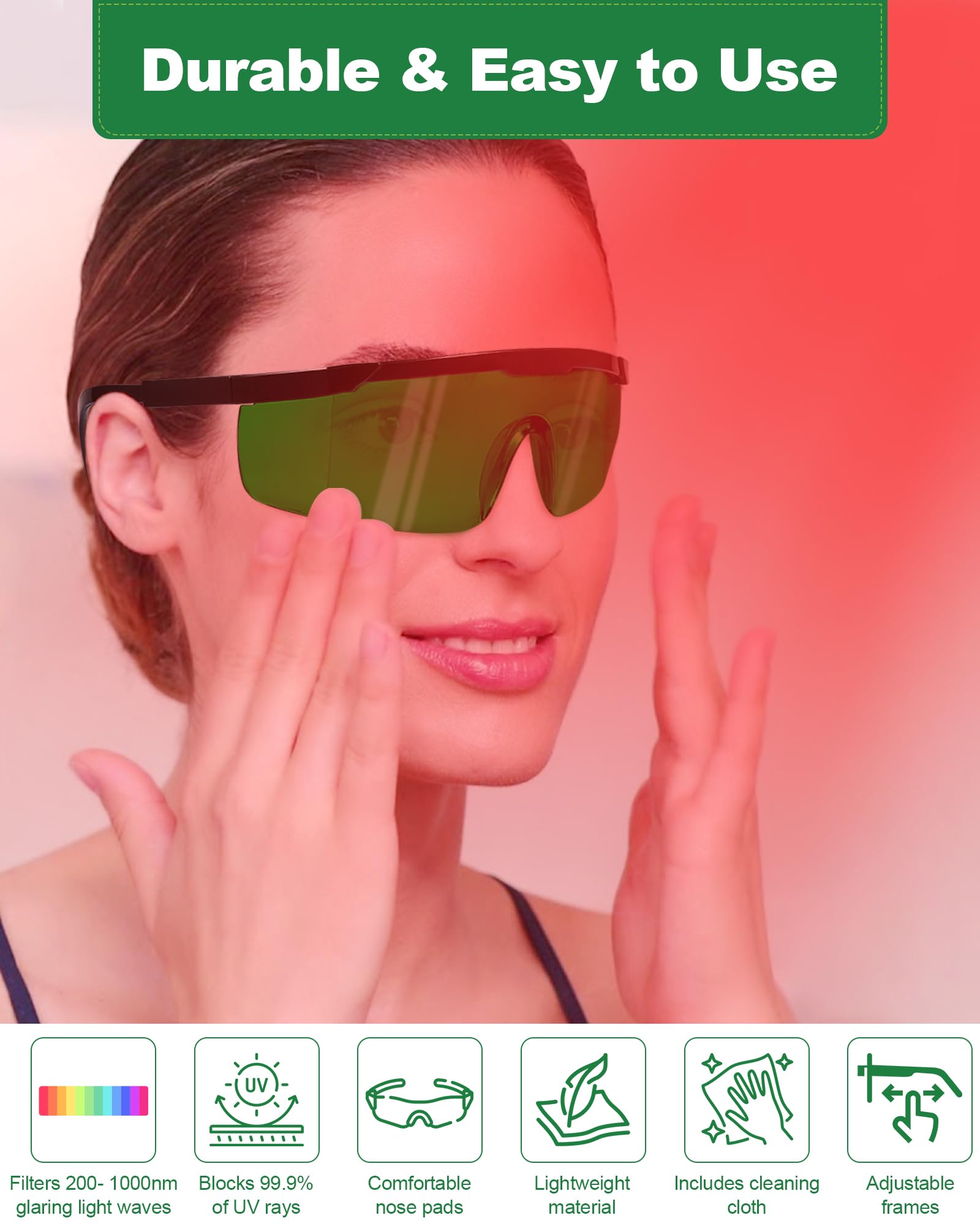 Verres verts LIGHTMEUP offrant vision claire pendant les thérapies.