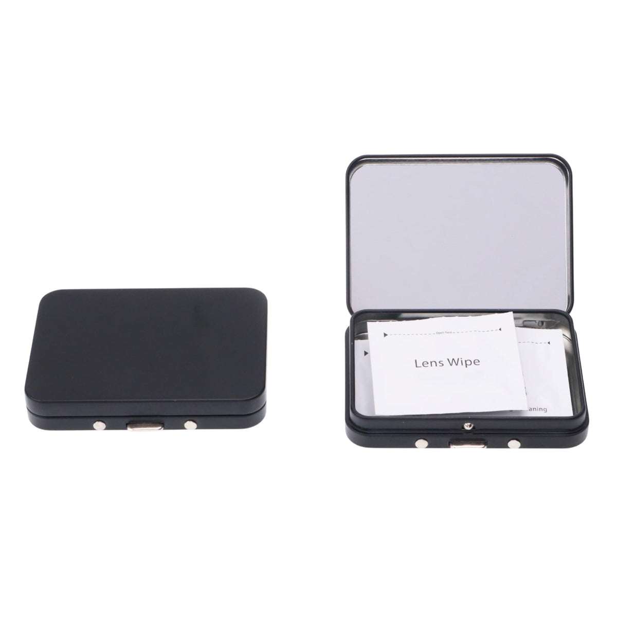 Etui LIGHUFEIC compact avec miroir pour lingettes objectif, pratique en déplacement.
