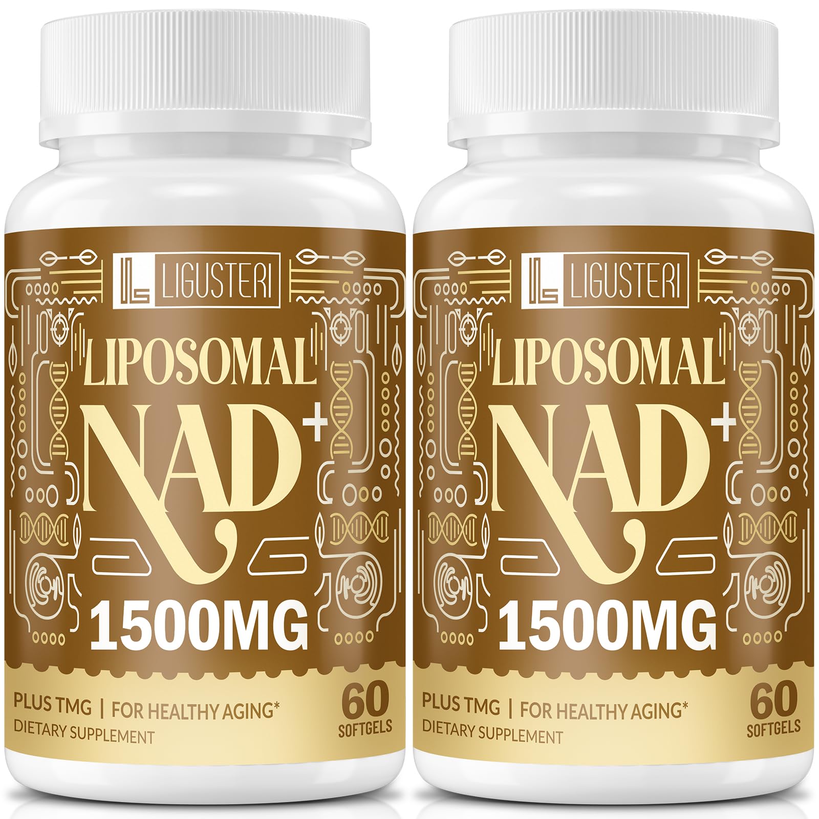 Bouteille Ligusteri NAD+ liposomal 1500 mg prête à l’emploi pour énergie cellulaire