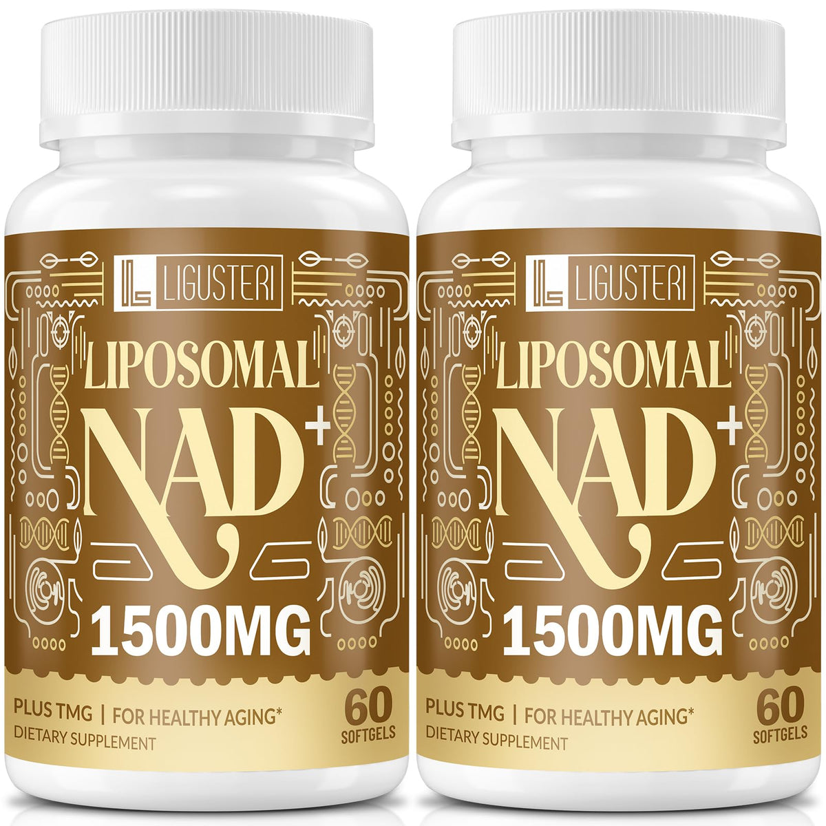 Bouteille Ligusteri NAD+ liposomal 1500 mg prête à l’emploi pour énergie cellulaire