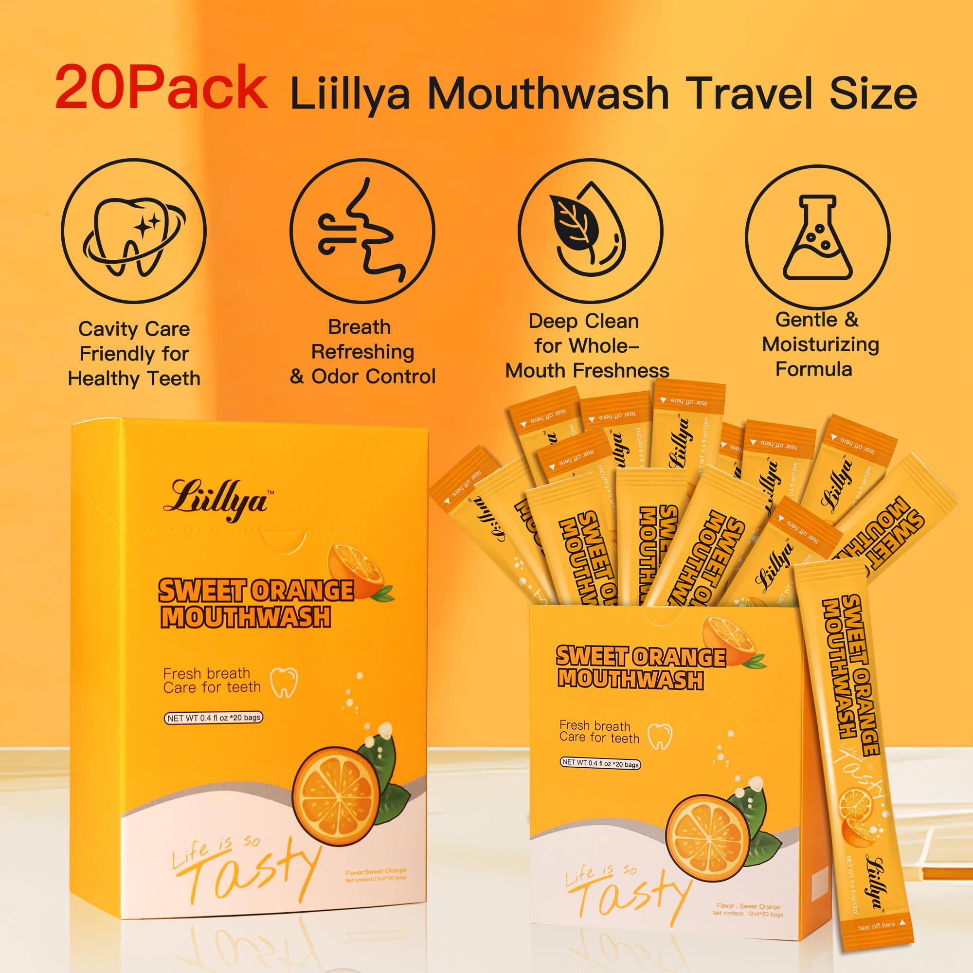 Sachet Liillya 12ml voyage compact pratique en déplacement.