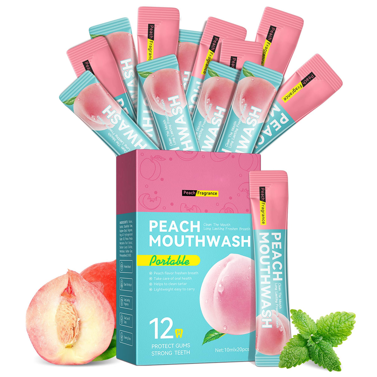 Liillya bain de bouche sachets voyage 10 ml pour déplacement et vol.