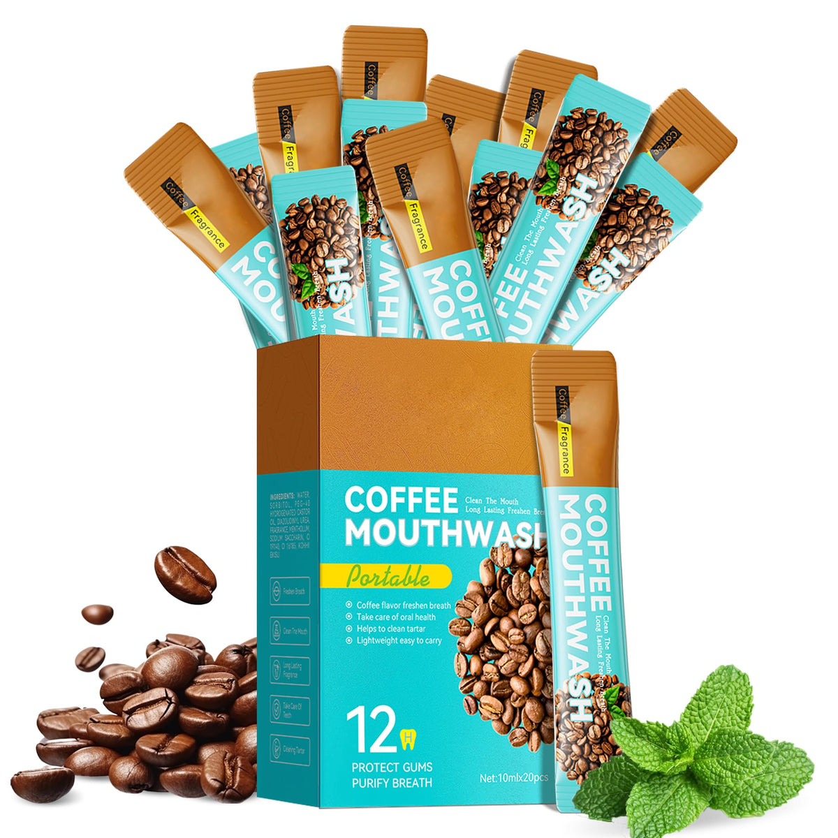 Liillya bain de bouche sachets voyage 10ml – pratique pour déplacements.