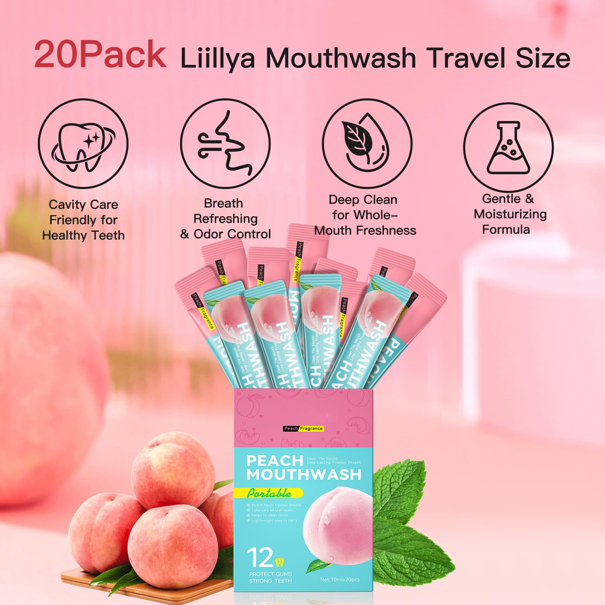Sachets Liillya bain de bouche usage quotidien faciles à transporter.