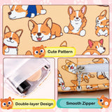 Likesing pochette menstruelle en canvas orange chien – taille compacte idéale pour sac