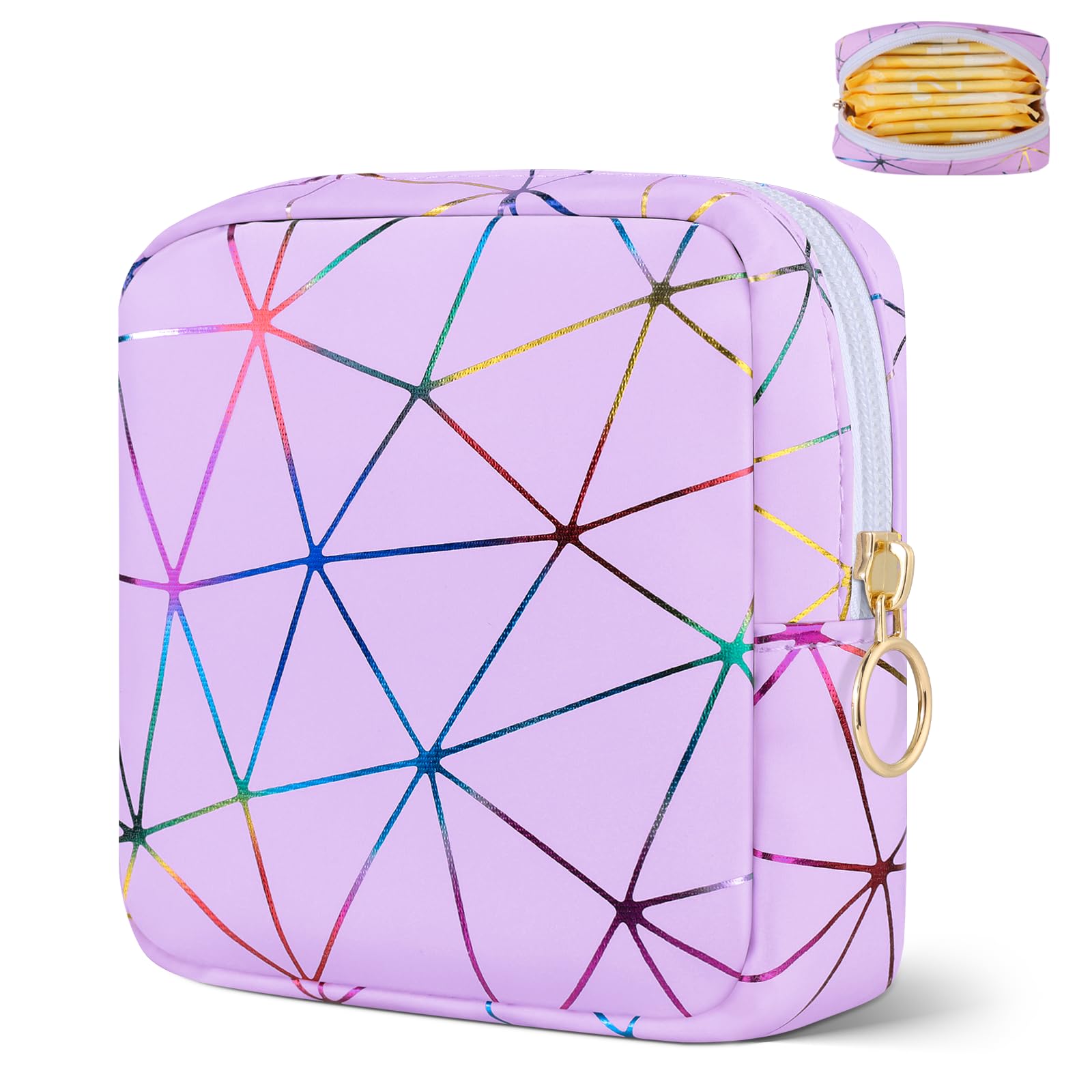 Likesing sac période en cuir pour tampon, rangement élégant en déplacement