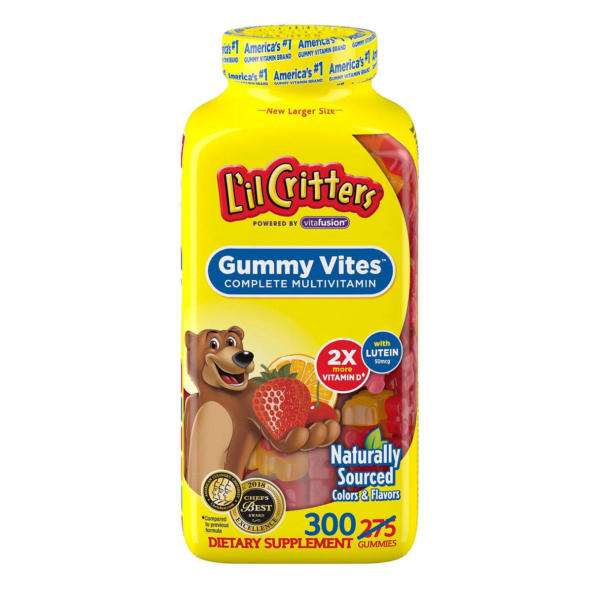 Gummy Vites L'il Critters : bouteille colorée et gommes vitaminées pour enfants