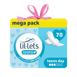 Lil-Lets Teens Day Pads avec ailes, emballage pratique pour kit initial.