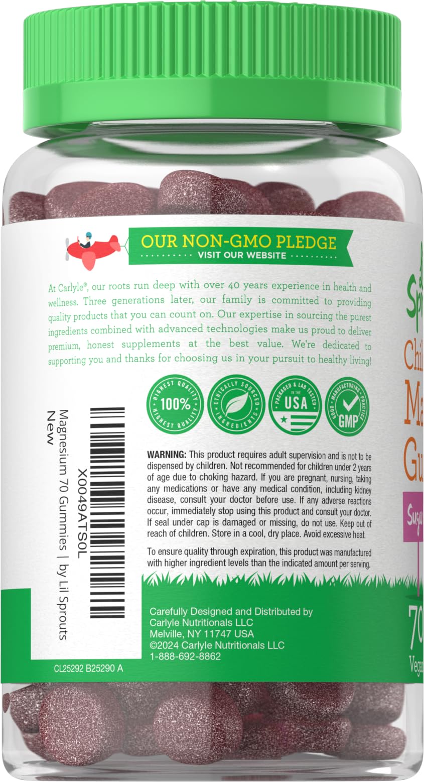 Gommes magnésium Lil' Sprouts saveur fruits rouges pour enfants.