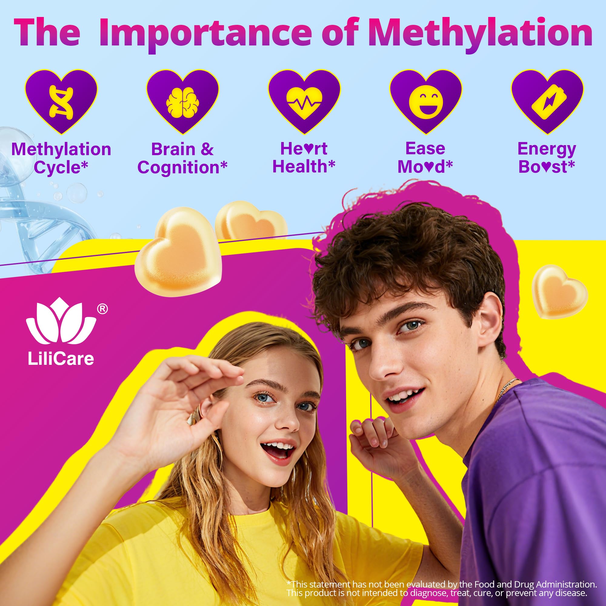 Cofacteurs B6 B12 TMG et choline dans la formule LILICARE L-MethylFolate.